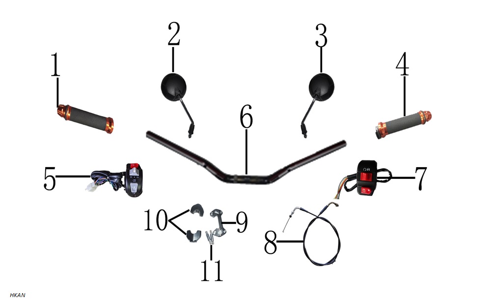 Yuki Hammer 125CC Dıreksıyon Grubu patlak şeması
