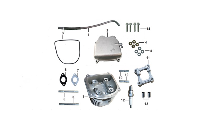 Yuki Risotto 125CC Sılındır Ust Kapak patlak şeması
