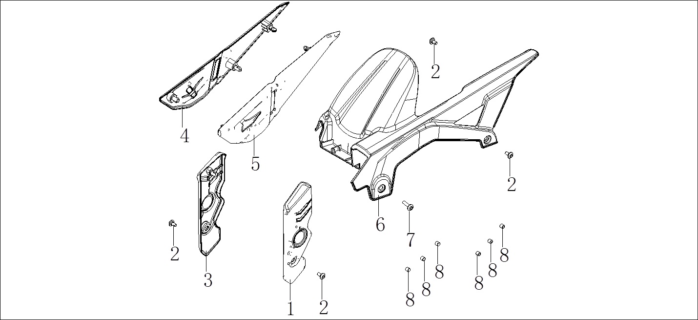 Voge 250 RR Arka Ic Camurluk patlak şeması