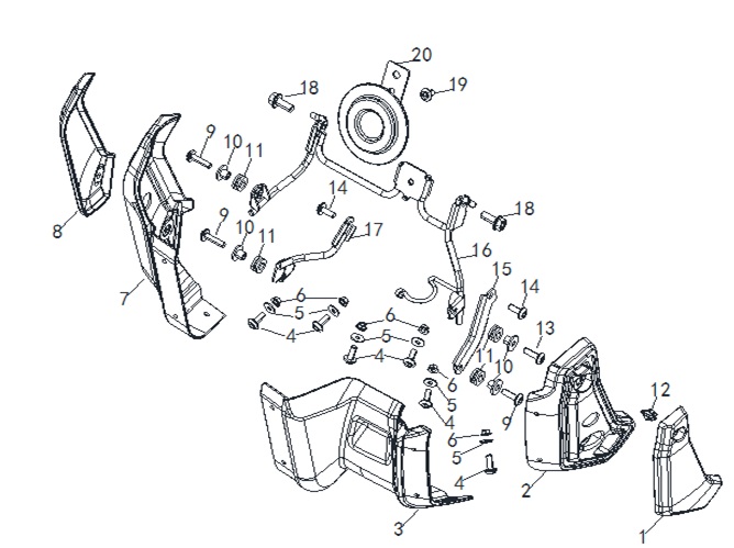 Motor Alt Koruma Dekoratif Sağ (Voge 525ACX)