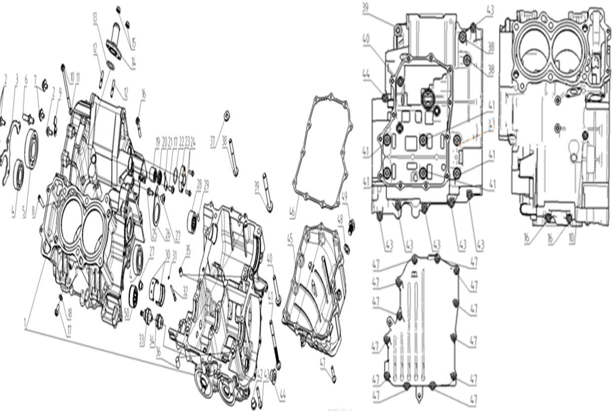 Motor Bloğu Sağ Sol Set (Voge 625DSX)