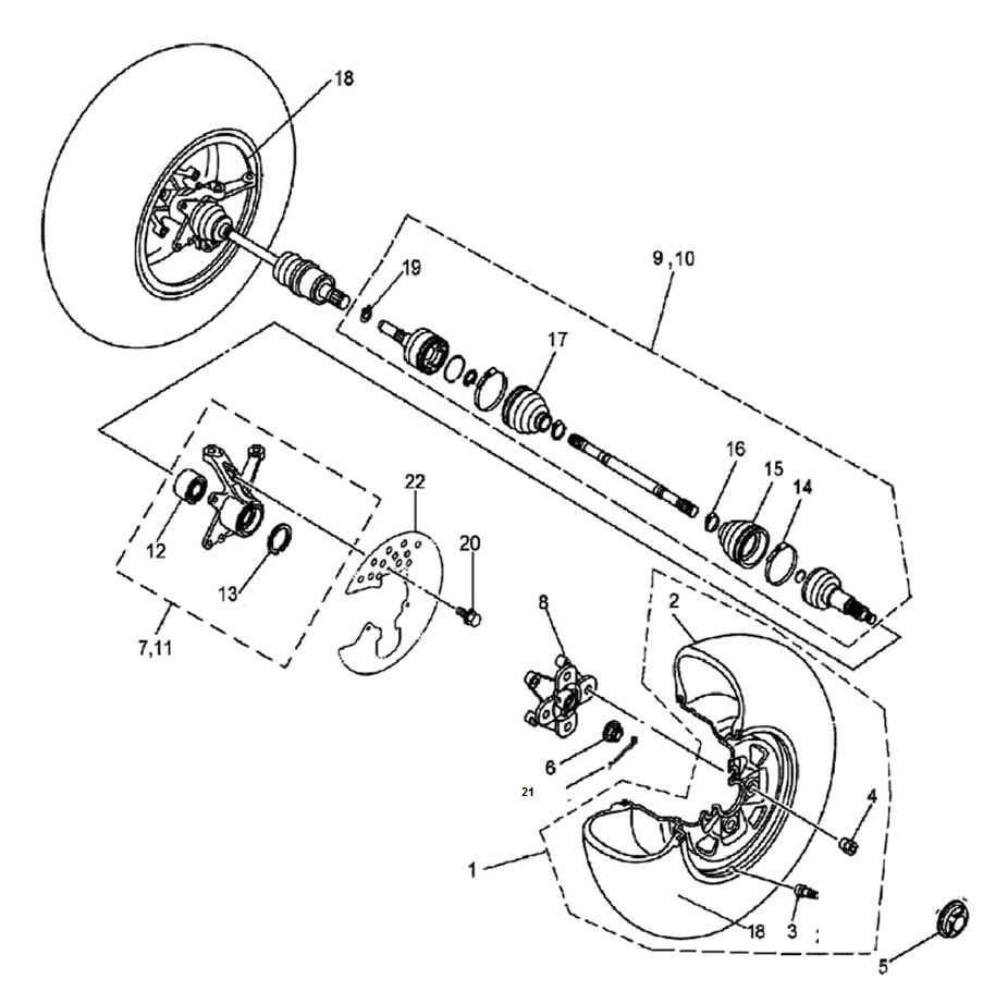 Ön Jant Lastik Set 25X8-12 (400 Atv)