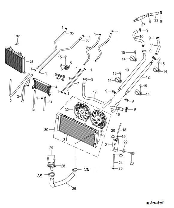 Yuki HS800 Utv Radyator patlak şeması