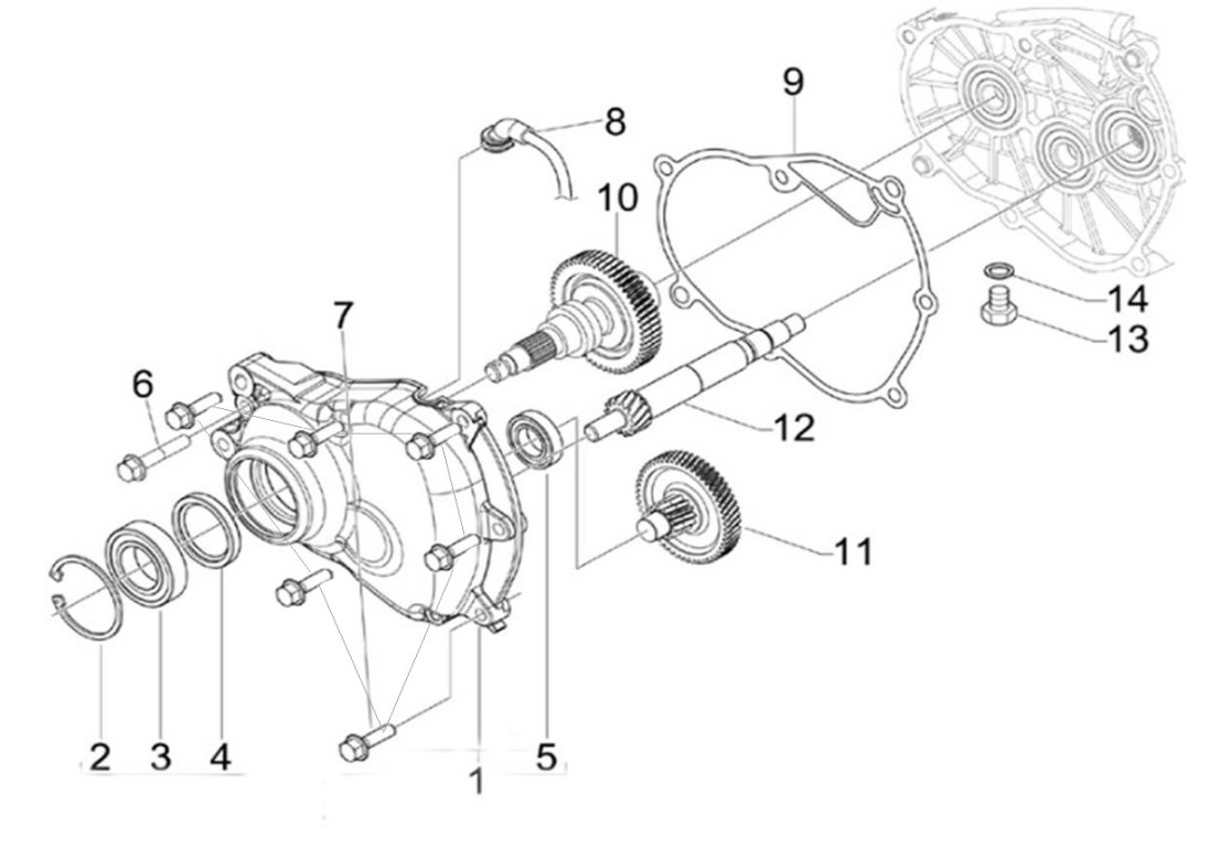 Yuki Huracan 250 CC Sanzıman Grubu patlak şeması