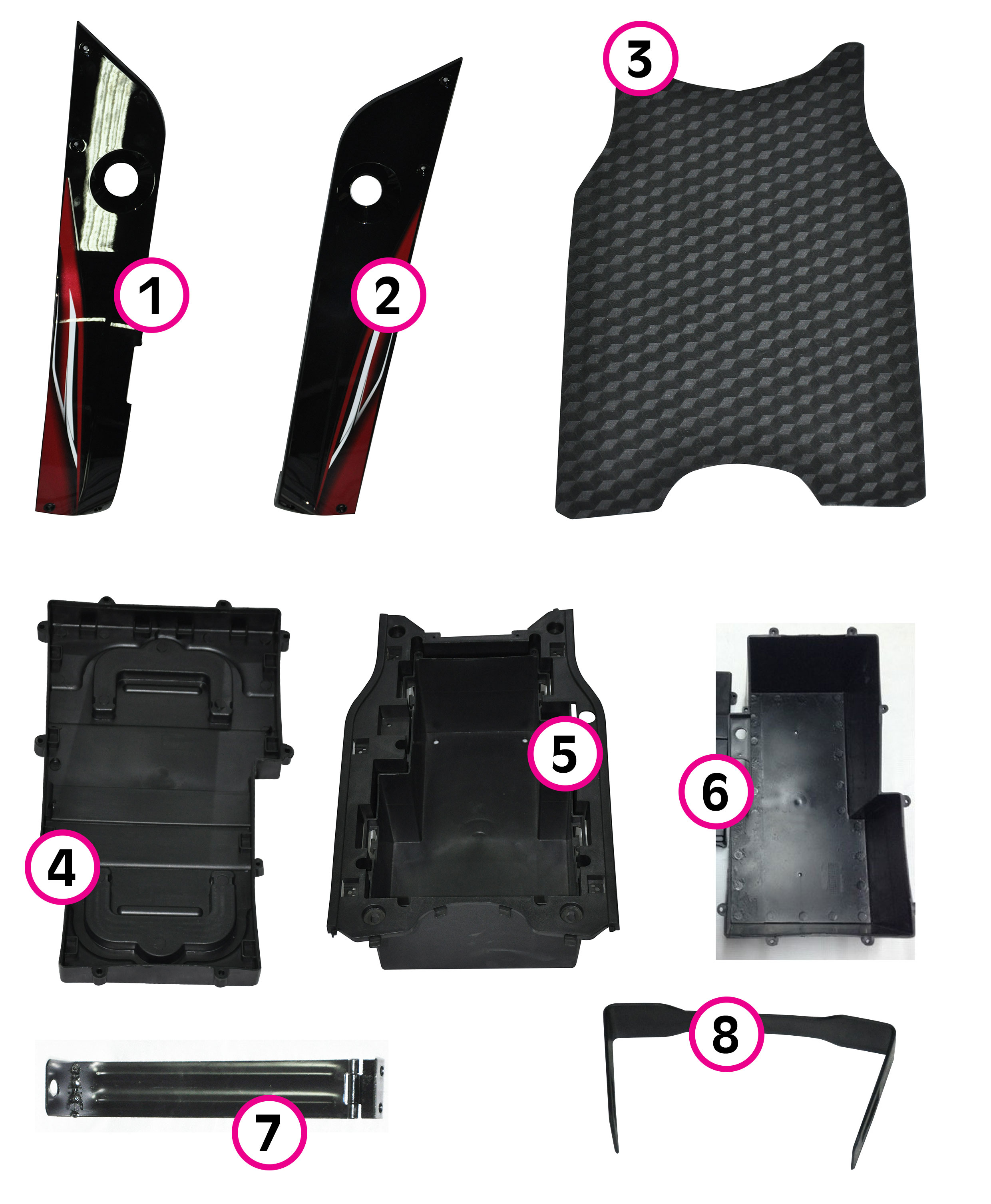Yuki E-Scooter Lotus Alt Panel Ve Alt Grup patlak şeması