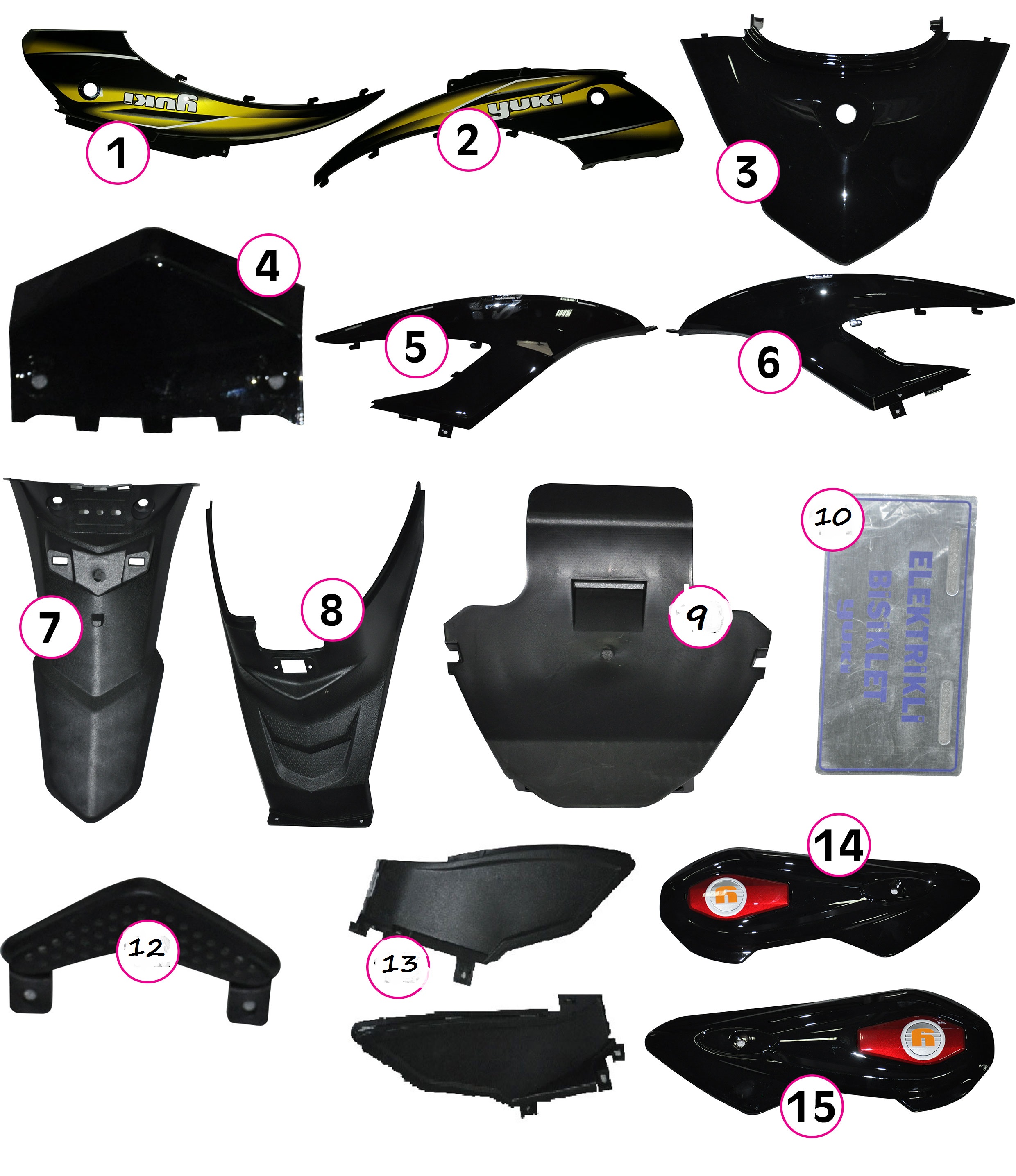 Yuki E-Scooter Lotus Arka Grenaj Grubu patlak şeması