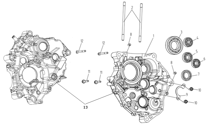 Motor Bloğu Sağ (Voge R125)