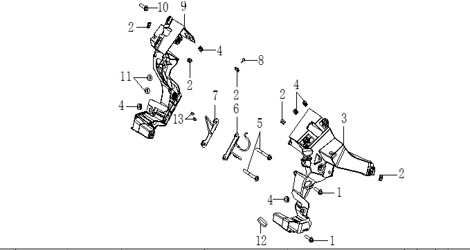 Voge SR1 125 CC Braket Grubu patlak şeması