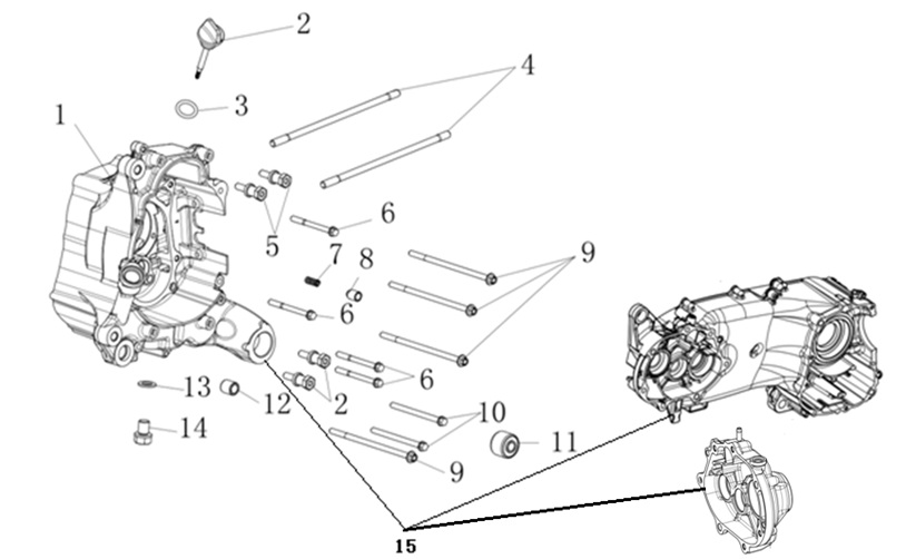 Motor Bloğu Sağ Sol Set (SR1 125)