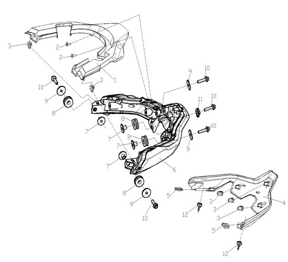 Yuki VOGE SR4  350 CC – STOP GRENAJI ALT 2 (SR4 MAXİ 350) – Parça No: 4