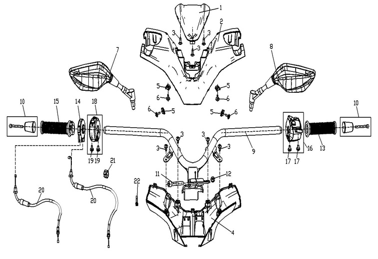 Yuki VOGE SR4  350 CC – GİDON GRENAJI ÜST (SR4 MAXİ 350) – Parça No: 2