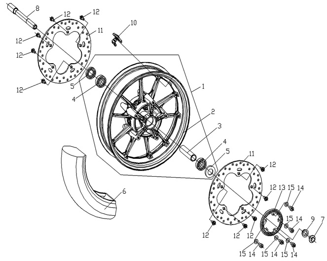 Yuki VOGE SR4  350 CC – ÖN JANT (SR4 MAXİ 350) – Parça No: 1