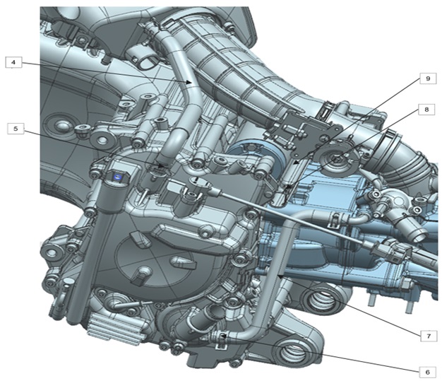Yuki VOGE SR4  350 CC – MOTOR SU BORUSU 2 (SR4 MAXİ 350) – Parça No: 9
