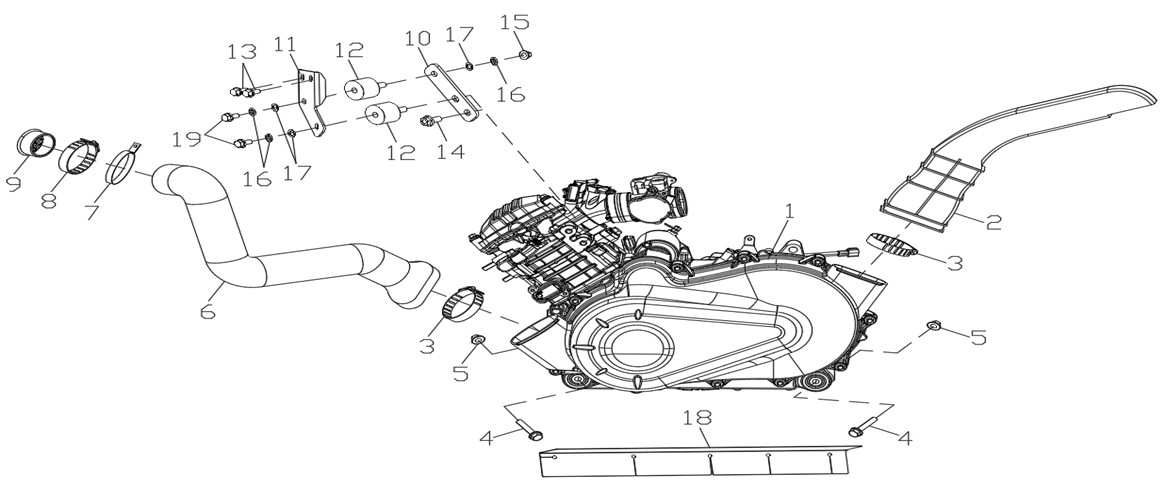 Motor Borusu Arka (SW570 Atv)