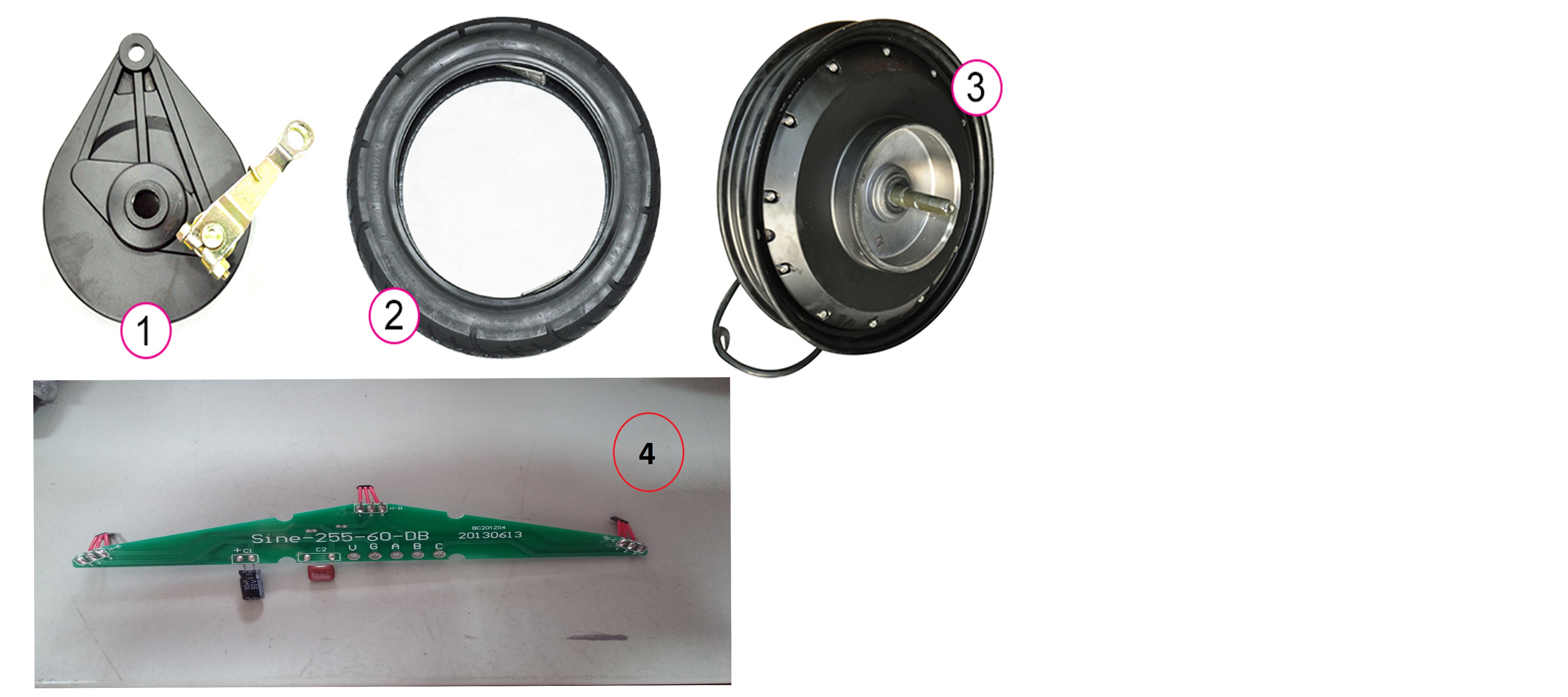 Yuki E-Scooter Planet Motor Ve Teker Grubu patlak şeması