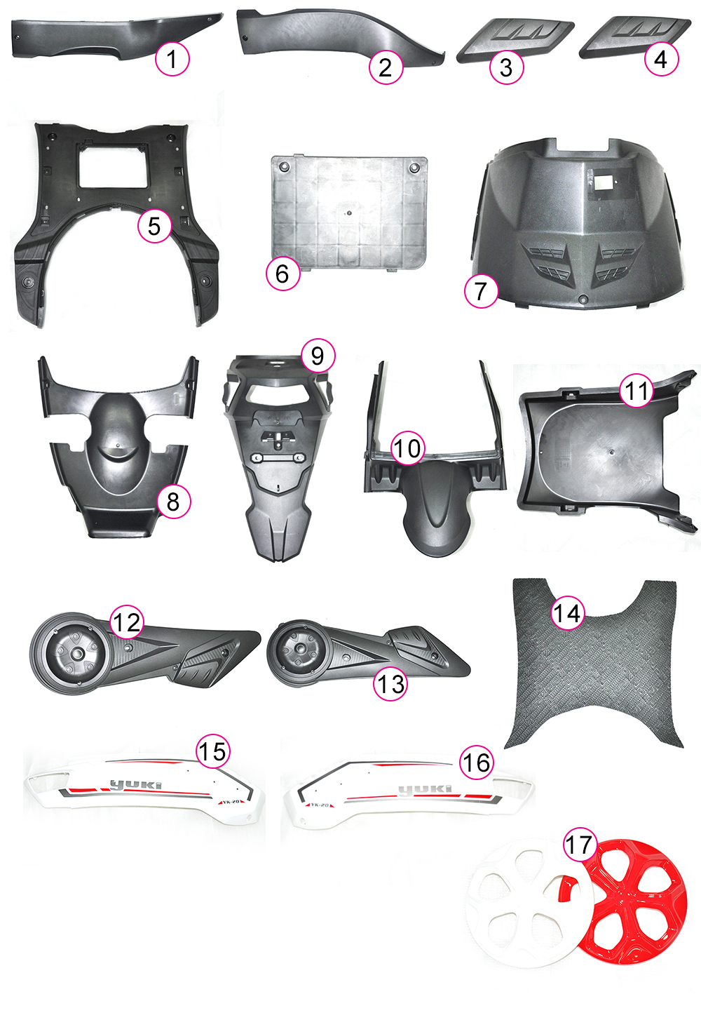Motor Koruma Dekoratifi Sağ Beyaz (YK20 Alfa)