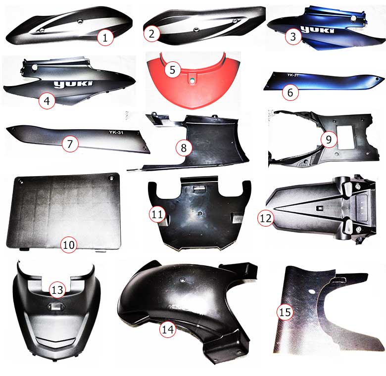 Yuki E-Scooter Leili Arka Grenaj Grubu patlak şeması