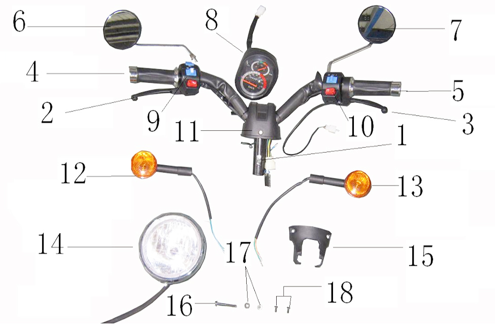 Yuki E-Scooter Dünya Dıreksıyon Grubu patlak şeması